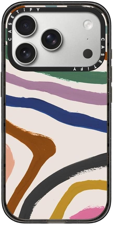 CASETiFY Impact iPhone 17 Pro Case [Slim/Compatible with Magsafe / 8.2 ft. 4X Military Grade Drop Protection] - Zébra Pop - Clear Black
