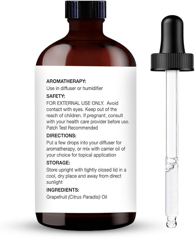Majestic Pure Essential Oil with Glass Dropper - 100% Pure and Natural - Essential Oils for Diffuser, Aromatherapy, Soap and Candle Making, Grapefruit Essential Oil, Grapefruit Oil, 4 Fl Oz