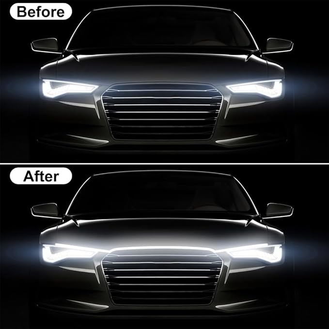 Car Hood Light Strip with Turn Signal, 71 Inches Flexible Exterior Car LED Strip Lights Waterproof Car Hood Light Daytime Running Light Strip for Cars, Trucks (White)