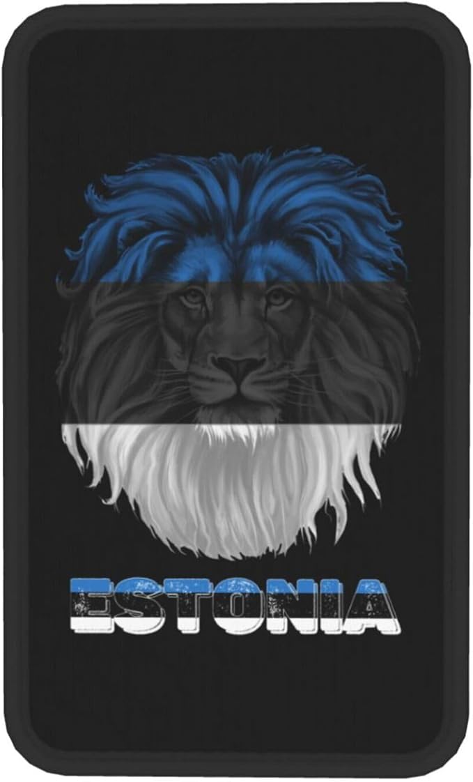 Vintage Estonia Estonian Flag Lion Head Auto Center Console Armrest Cover Car Handrail Box Cushion Pad Mat Universal Fit Most Vehicle Sedan Truck SUV Soft Comfort Decor Accessories