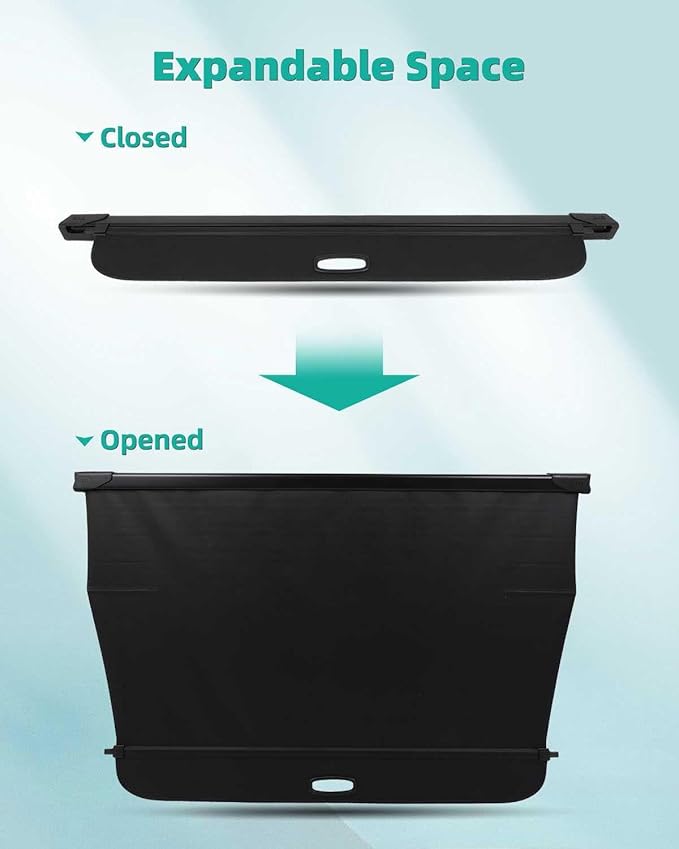 SCITOO Cargo Cover 2019-2024 Fit for BMW X5 3.0L 2019-2024 Fit for BMW X5 4.4L Upgraded Retractable Rear Trunk Cover with Aluminum PVC&Plastic