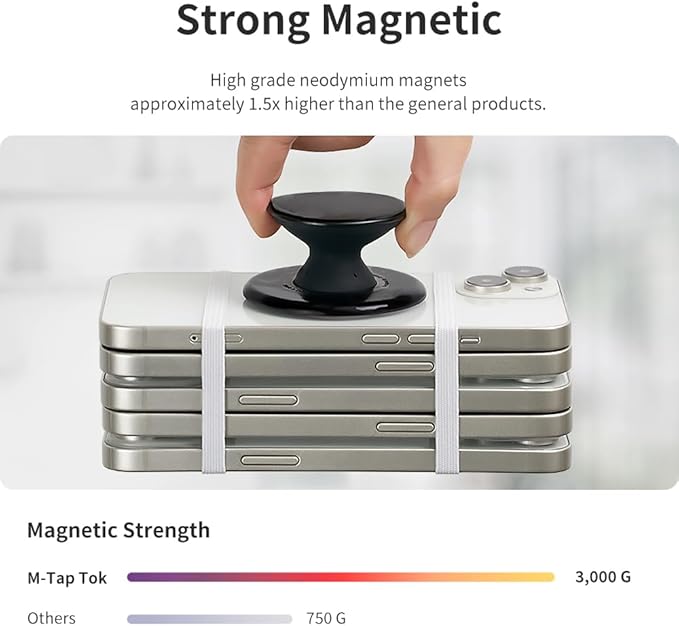 Sinjimoru for MagSafe Phone Grip, Soft Silicone Magnetic Finger Grip for iPhone 17/16/15/14/13, Comfortable One-Touch Holding, M-Tap Tok Lavender