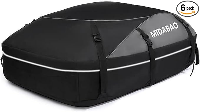 MIDABAO 20 Cubic Waterproof Duty Car Roof Top Carrier-Car Cargo Roof Top Bag, Waterproof & Coated Zippers includes Anti Slip Mat with or without Racks (20 Cubic Feet)