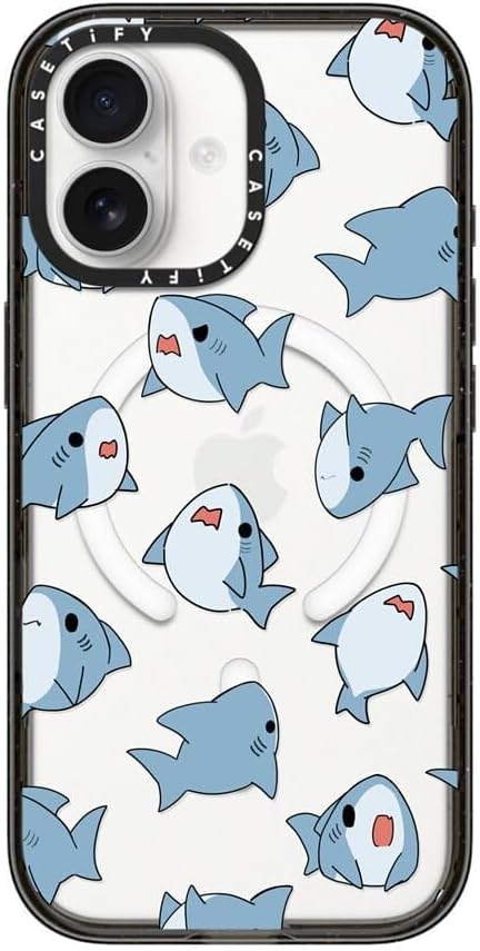 CASETiFY Impact iPhone 17 Case [Slim/Compatible with Magsafe / 8.2 ft. 4X Military Grade Drop Protection] - Normal Leonarudo Pattern - Clear Black
