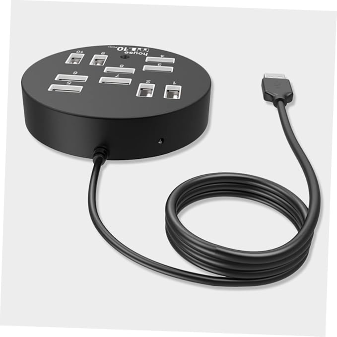 Generic Port USB Hub Splitter USB Expander with Multiple Ports High-Speed Connection for Laptop Keyboard Mouse and External Drives Black Design