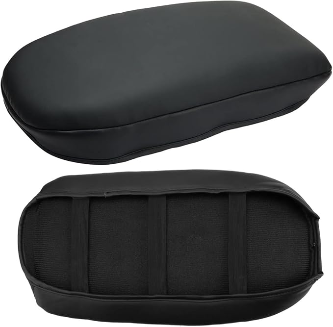 INTGET Center Console Armrest Cover for Toyota RAV4 Accessories 2025 2024 2023 2022 2021 2020 2019 Leather Middle Console Lid Cover Arm Rest Covering Car(Black with Cushion Flat)