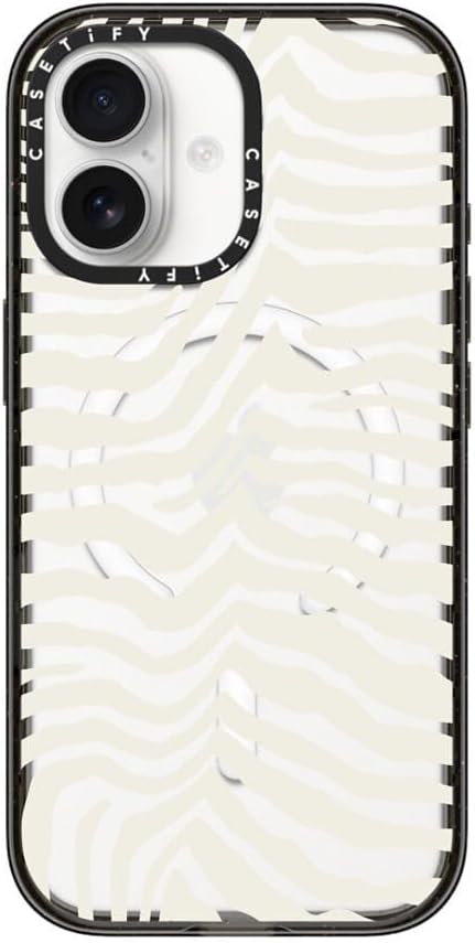CASETiFY Impact iPhone 17 Case [Slim/Compatible with Magsafe / 8.2 ft. 4X Military Grade Drop Protection] - Zebra Stripe - Clear Black