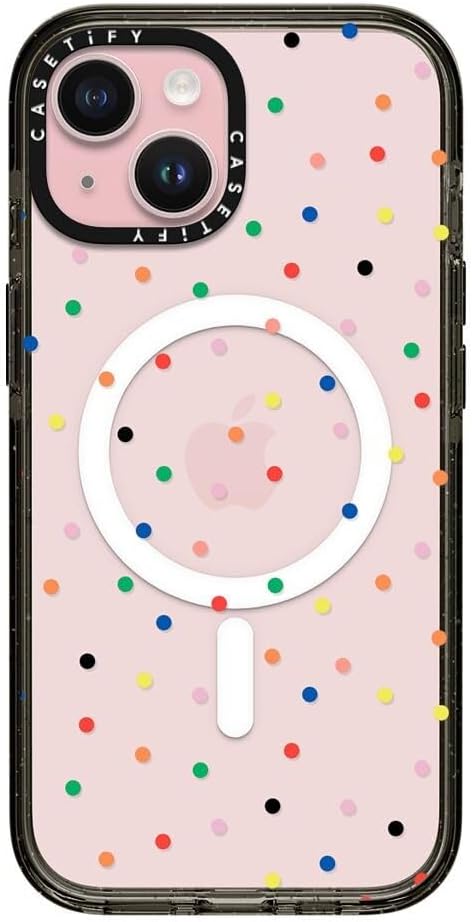 CASETiFY Impact iPhone 15 Case [Slim/Compatible with Magsafe / 8.2 ft. 4X Military Grade Drop Protection] - Candy Transparent - Clear Black