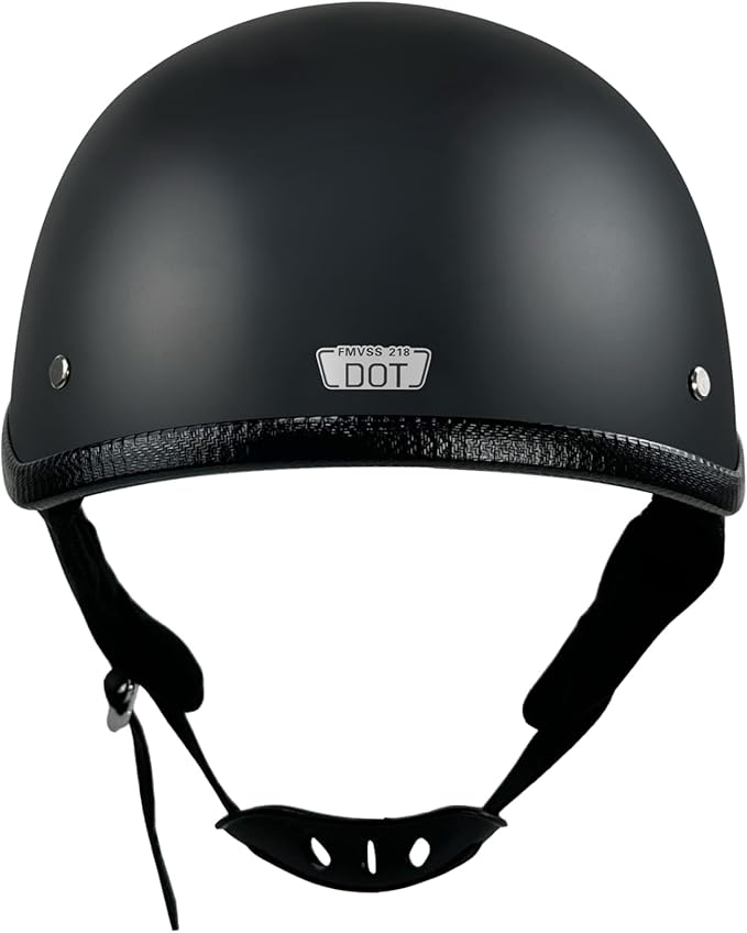 Adult Unisex Black Half Motorcycle Helmet, DOT Approved, for Chopper Moped Scooter Motorbike Electric