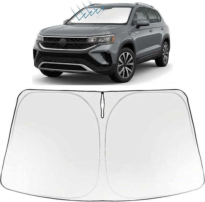 Proadsy Windshield Sun Shade for Taos 2022-2026 Foldable Front Sunshade Protector Sun Visor Blocks UV Rays Keep Car Cooler Accessories