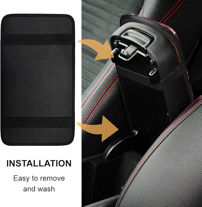 1pc Center Console Armrest Cover Pad 12.6x7.5 inch Cherry Blossom Neoprene Car Armrest Cushion Waterproof Armrests Seat Box Cover Protector for Universal Cars Vehicles SUVs