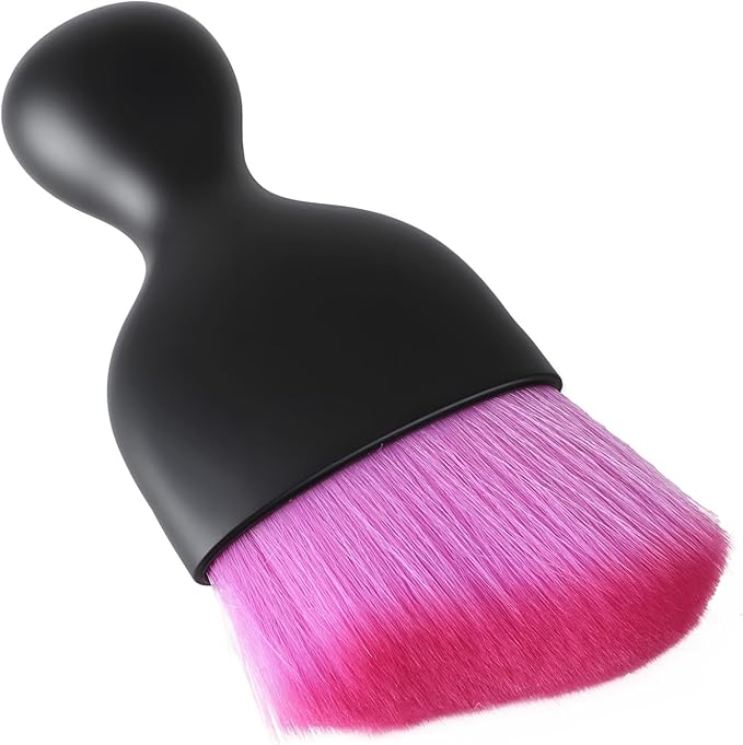 Car Detailing Brush, Soft Bristle Cleaning Brush, Scratch-Free Auto Duster Tool for Dashboard, Air Vents, Leather & Interior Cleaning (Black&Purple&Rose)