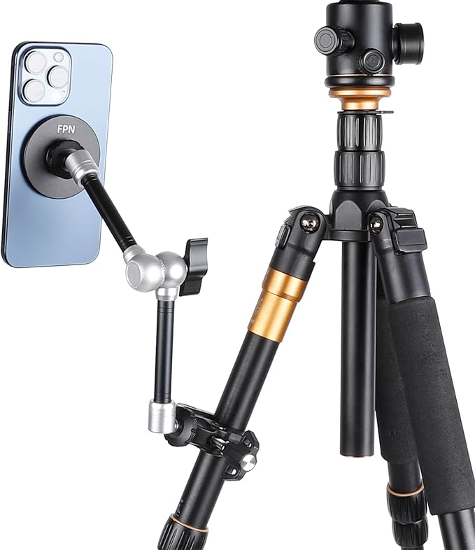 Aluminum 1/4" Mount for MagSafe, Magnetic Phone Tripod Mount Adapter Compatible with iPhone 16 Pro Max 15 Plus 14 13 12 Max Mini, Selfie Stick, Live Broadcast Tripod