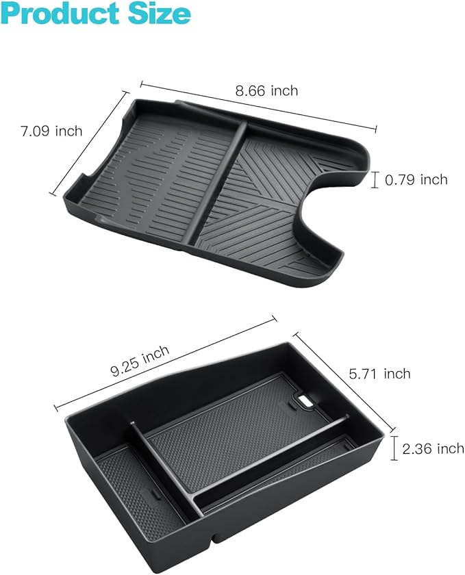 CDEFG 2PCS for 2023 2024 2025 2026 2027 HR-V Center Console Organizer Tray for 2023-2026 2027 Honda HRV HR-V Accessories Lower Console Tray Storage Box Floor Tray Sunglasses Holder