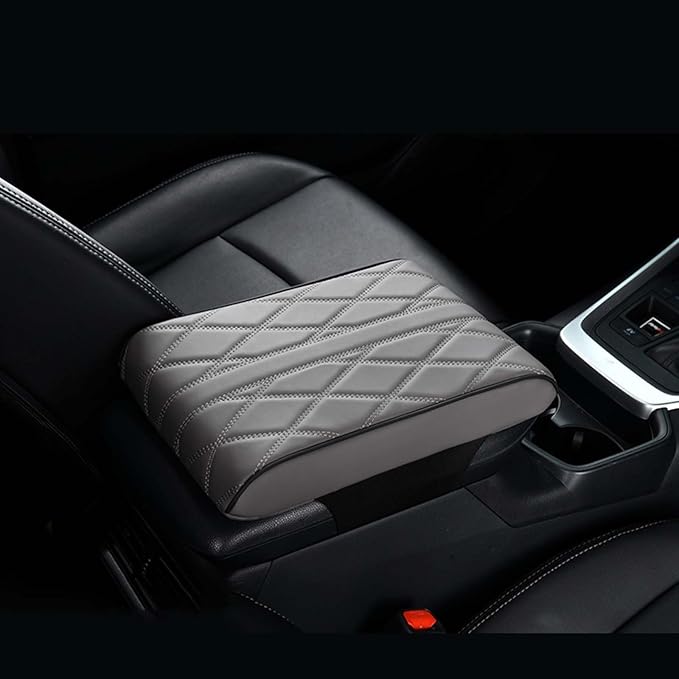 Car Center Console Cover for Lincoln Nautilus 2024-2025,Armrest Box Mat,Car Armrest Box Pad,Center Console Cushion,Leather Car Armrest Box Pad,Scratch Resistant,Comfort Elbow,D-Grey