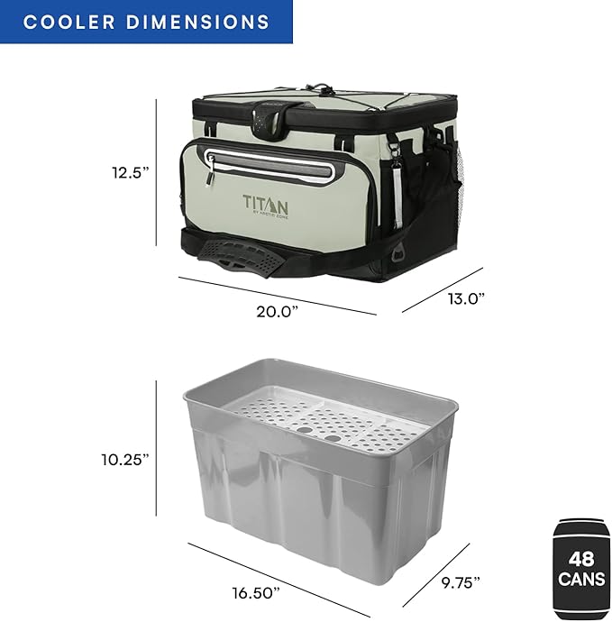 Titan by Arctic Zone Deep Freeze Cooler - Zipperless Hardbody Cooler - Deep Freeze Insulation, HardBody Liner, and SmartShelf