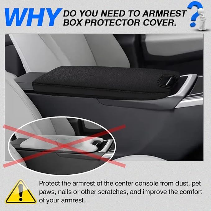 Autorder Center Console Cover for 2023 2024 2025 Toyota bZ4X /Subaru Solterra Accessories Armrest Cover Anti-Scratch Middle Console Pad Leather Armrest Protector