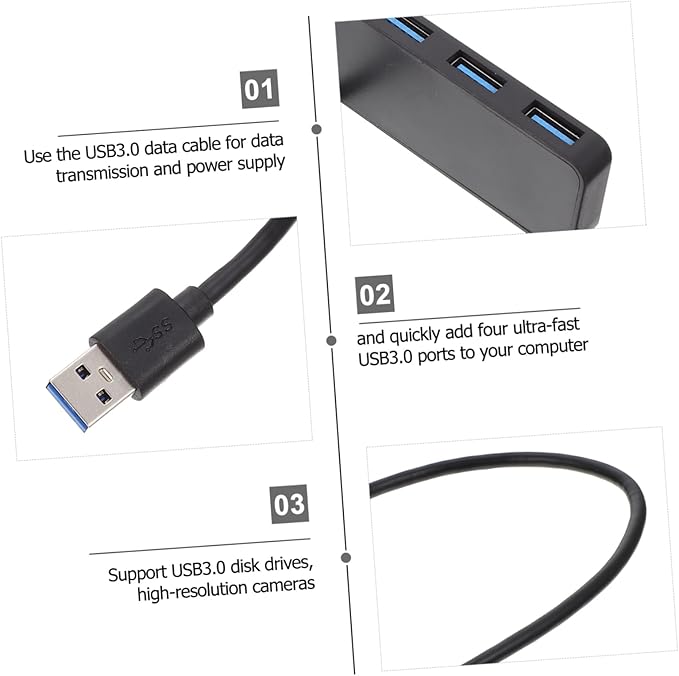 Gadpiparty USB Hub Port Data Splitter Ultra-Slim Expansion Adapter for Laptop and Computer High-Speed Transfer USB Expander for Easy Device Connectivity