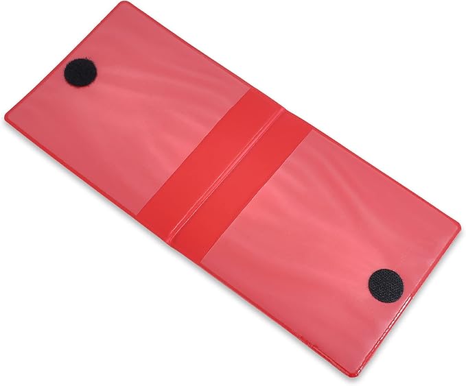 Andalus Auto Registration & Insurance Card Holder Pack of 2, Waterproof Essential Car Registration Holder with Hook & Loop Closure, Perfect for Every Vehicles Glove Boxes (Red - 5 1/8" x 4 5/8")