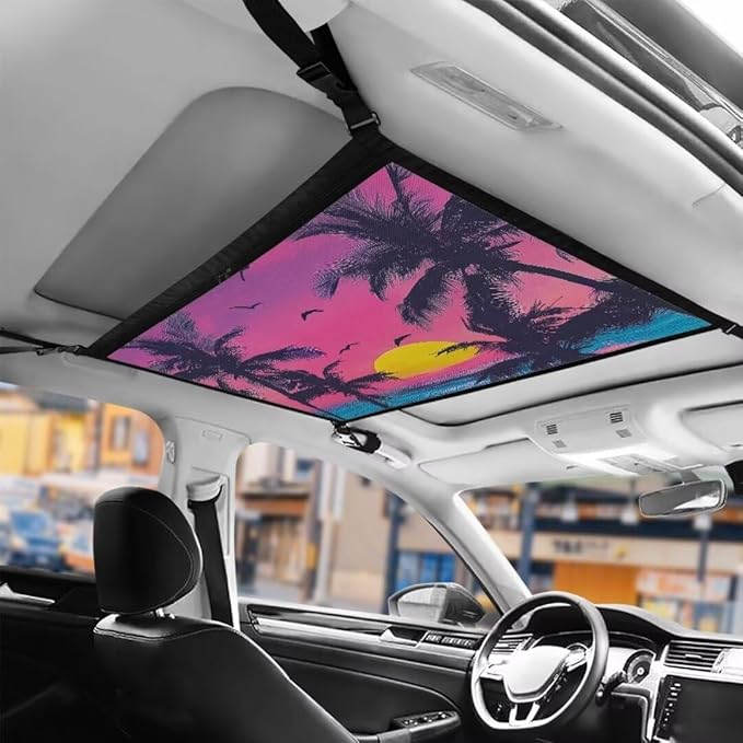 Sun Purple Sky Car Roof Storage Bag Car Seat Organizer Roof Storage Premium Car Seat Organizer One Size Inner Car Accessories