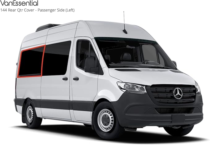 VanEssential Insulated Magnetic Blackout Window Cover Designed for Mercedes-Benz NCV3 & VS30 144 Length Van Rear Qtr Window (Right Hand Side) - Charcoal Gray