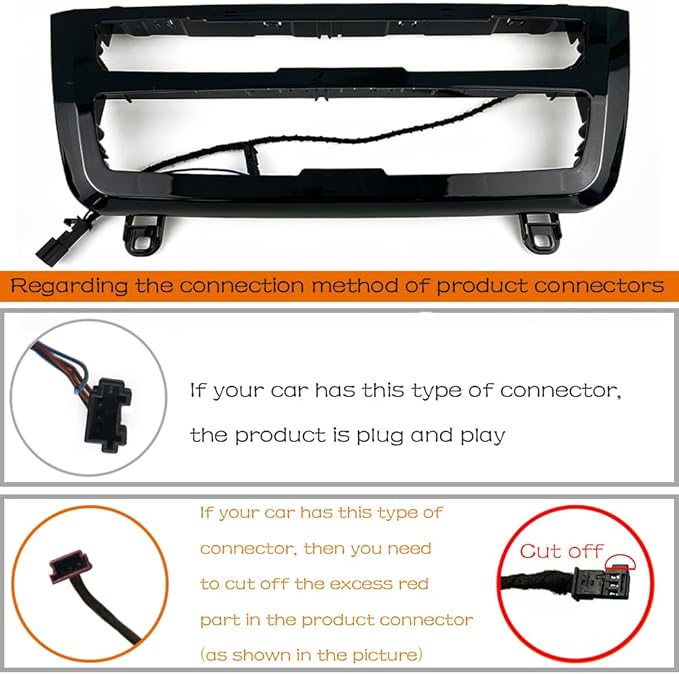 Car Inner Air Condition A/C Panel LED Lighting Ambient Light Trim Accessories For BMW 3 4 Series 3GT F30 F36 M3 M4 Center Control Two-color Atmosphere Lamp Panel Replacement Cover (Piano Black)