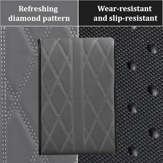 Car Center Console Cover, Memory Foam Leather Vehicle Armrest Seat Box Pad Protector, Comforable Waterproof Automotive Center Middle Cushion Mat Accessories, Universal Fit (Coffee)