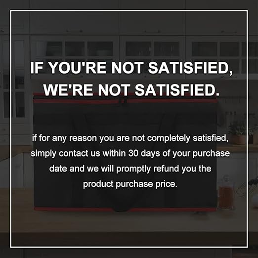 Bodaon Insulated Food Delivery Bag, XX-Large Reusable Grocery Shopping Bags, Picnic Cooler Bag Secure Top Cold, Black with Red Edge, 2-Pack