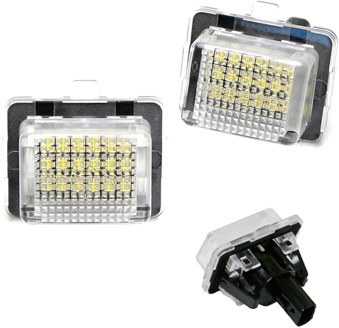 iJDMTOY OEM-Fit 3W Full LED License Plate Light Kit Compatible With Mercedes-Benz C CLS CLA E S SL SLK Class, Powered by 18-SMD Xenon White LED & Can-bus Error Free