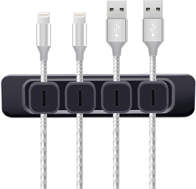 DRM Cable Clips Organizer Magnetic Cable Management Clips Cord Organizer Self Adhesive Sticky for All Wires, Desk Wall Desktop Cord Office Home USB Cable Power Wire Mouse Cable, Black