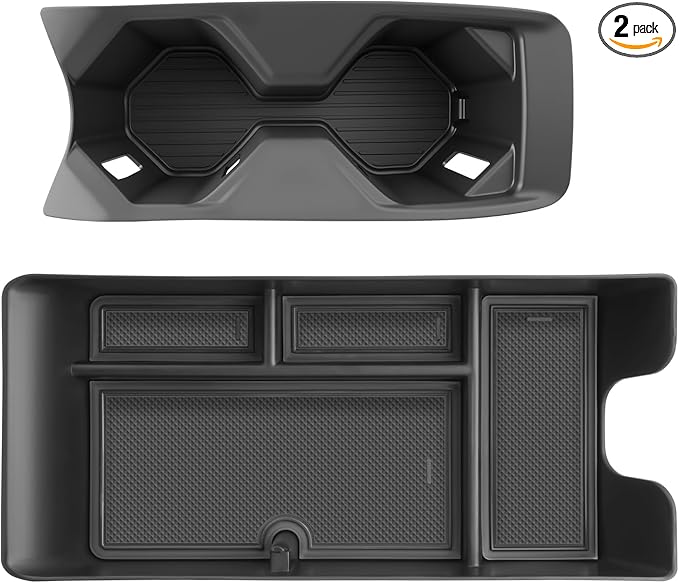 SKTU 2Pcs 2025 2026 Camry Center Console Organizer for 2025 2026 Toyota Camry (LE/SE/Nightshade/XLE/XSE) Cup Holder & Console Tray Toyota Camry 2025 2026 Accessories Durable Cup Pad Tray