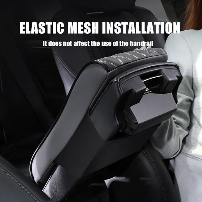 Car Center Console Cover for Range Rover Velar 2018–2025 2026 L560, Car Armrest Cover Center Console Pad Armrest Cushion Armrest Box Pad Interior Auto Accessories Anti-Slip,A-Black-32 * 17cm