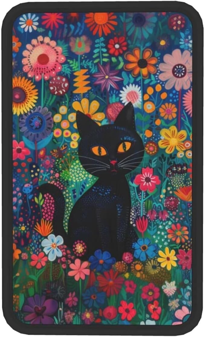 Cute Cat Floral Car Center Console Cover Cats Hippie Armrest Cover Cushion Boho Flower Car Armrest Pad Universal Car Interior Accessories Protector