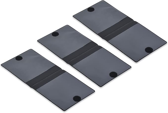 Andalus Auto Registration & Insurance Card Holder Pack of 3, Waterproof Essential Car Registration Holder with Hook & Loop Closure, Perfect for Every Vehicles Glove Boxes (Black - 5.1" X 4.6")