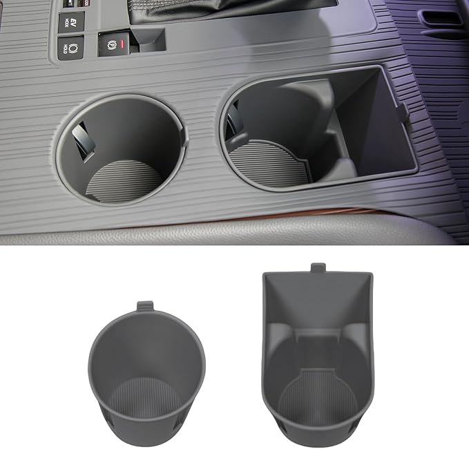 2PCS Center Console Cup Holder for Toyota Sienna 2021-2025 Cup Holder Relaxed Grip Drink Organizer Sienna Interior Accessories(Gray)