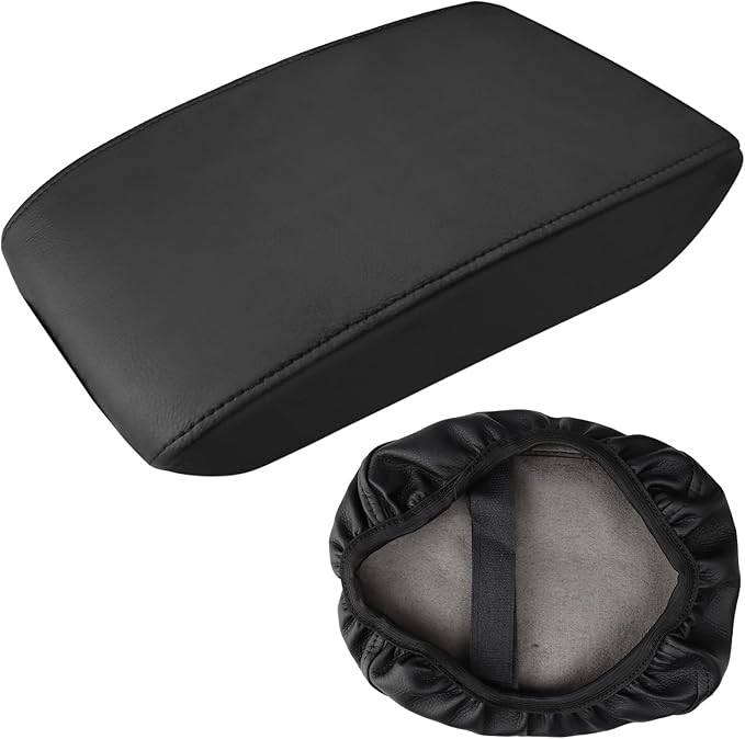 INTGET Car Center Console Armrest Cover for VW Volkswagen Jetta Accessories 2012 2013 2014 2015 2016 2017 2018 Middle Arm Rest Seat Box Cover Elbow Cushion Pad (Black, 2012-2018 B Version)