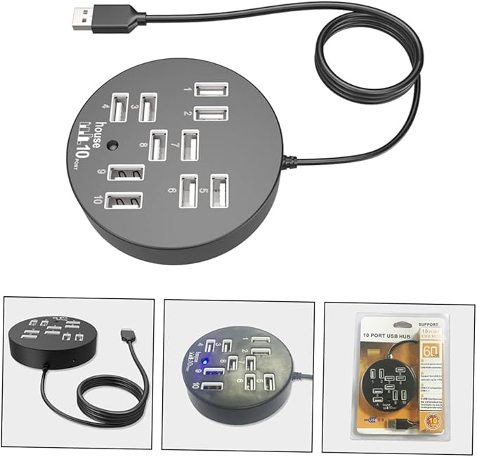 MERRYHAPY Port USB Hub High-Speed USB Expander Multi-Port Splitter for File Exchange Compatible with Laptops and Computers for Work and Gaming