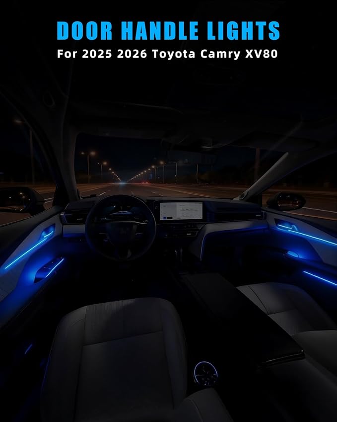 Blue LED Inner Door Handle Bowl Mood Light for 2025 2026 Camry XV80 Classy Interior Illumination, Decorative Interior Mood Lighting, 4PCS