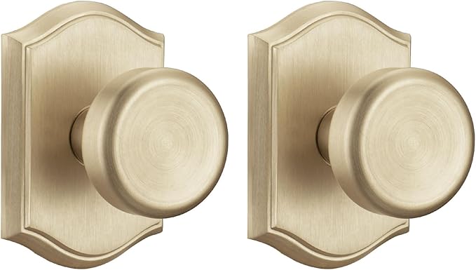 Brass Door Knob Dummy, Interior Pismo Doorknobs,Gold Door Knobs with Camelot Trim