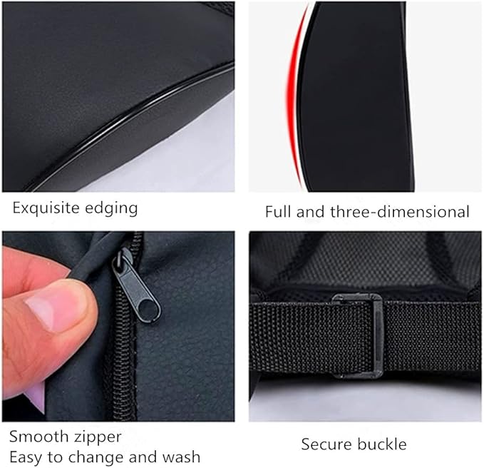 ZHONGLI Car seat Lumbar Support Pillow and car Neck Support Pillow kit, Soft Leather Surface and high-Density Memory Foam are Ergonomic car seat Pillows