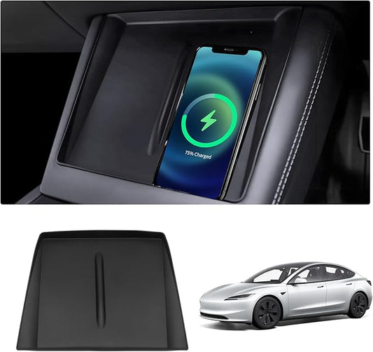 2025 Tesla Wireless Charger Mat Model 3 Highland 2024 2025 Center Console Silicone Cover Wireless Charging Phone Pad Interior Model 3 Accessories