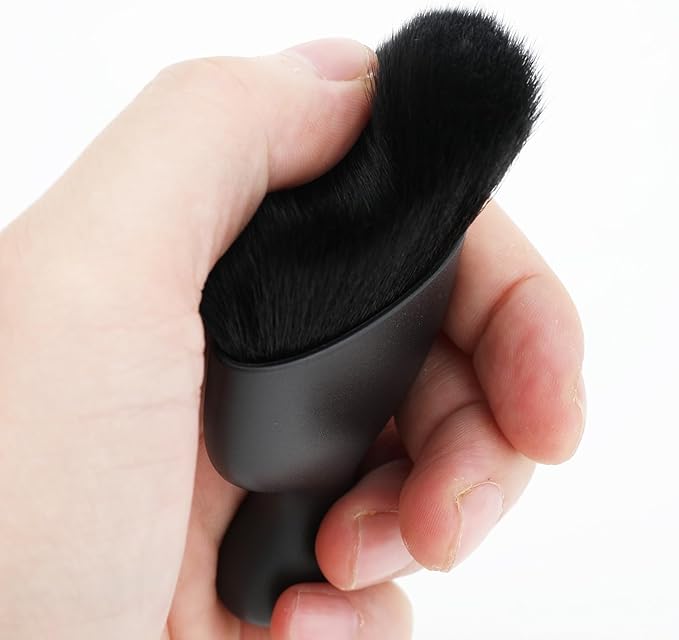 Car Detailing Brush, Soft Bristle Cleaning Brush, Scratch-Free Auto Duster Tool for Dashboard, Air Vents, Leather & Interior Cleaning (Black)