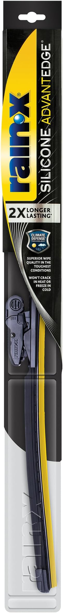 Rain-X Silicone AdvantEdge Wiper Blade 15" Windshield Wiper Blades Replacement, All-Weather Performance Lasts 2X Longer, Premium Beam, Installock Adapter for Easy Fit (Pack of 1)