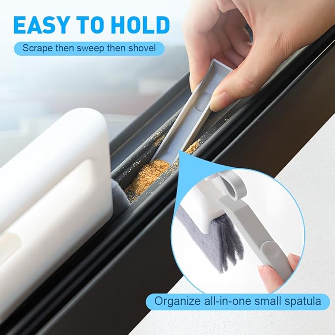 Magic Window Track Cleaner, 2026 Upgraded Handheld Cleaning Brush Set, Creative Cleaner Brushes Tools for Window lides Gaps, Sliding Door Track, Tile Lines Shutter Car Vents (3pcs Grey)