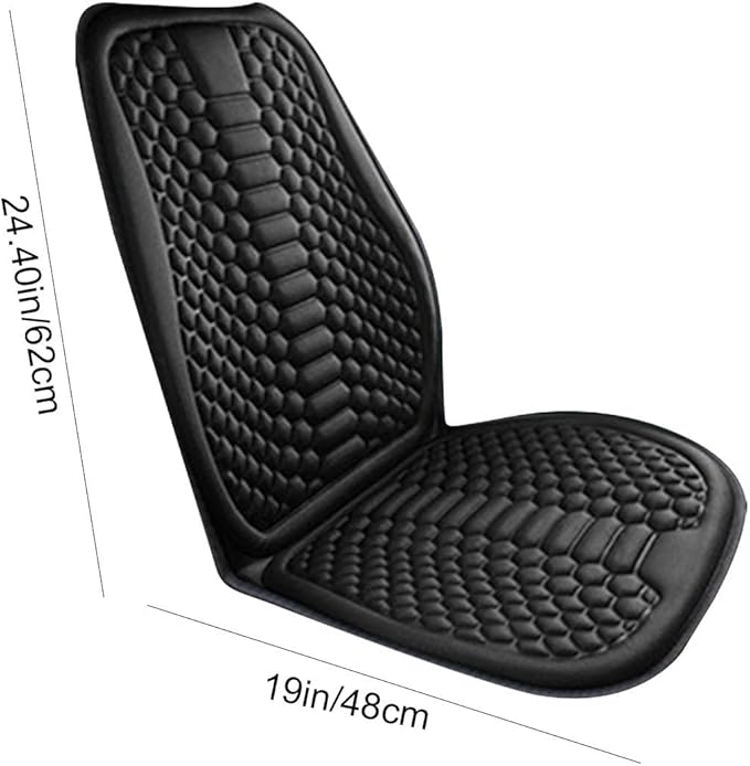 Car Seat Cushion Front Seat, Breathable Lumbar Support Car Seat Cushion for Long Sitting, Non-Slip Car Seat Pad (Black)