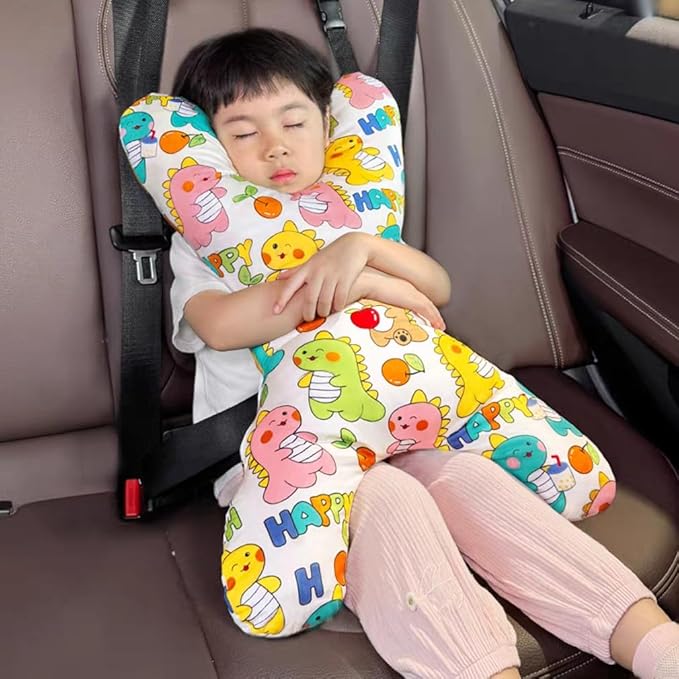 Car Travel Pillow for Kids Adults X-Shaped Car Sleeping Head Support Soft Neck Pillow Head and Body Support Travel Pillow Cushion for Car Seat Pillow Car Aircraft Travel Pillow Headrest for Road Trips