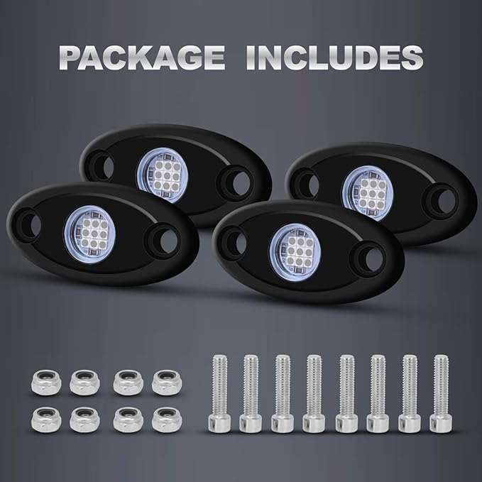 4Pods Rock Lights Blue Neon Underglow led Lamp for Car Trucks ATV UTV SUV Boat Underbody Glow Trail Rig Motorcycle Lights