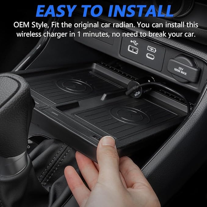 Wireless Car Charger for Honda CRV 2023 2024 2025, Dual Wireless Fast Phone Charging Pad for 6th Gen Honda CR-V LX EX Sport Hybrid Center Console Panel Interior Accessories Upgrades