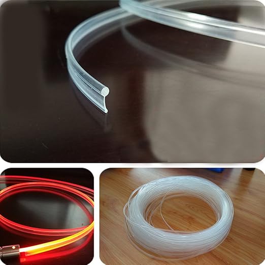 3.0mm Plastic Skirt Side Glow Optic Fiber Cable Car Light Decor (5meters/16ft Long)