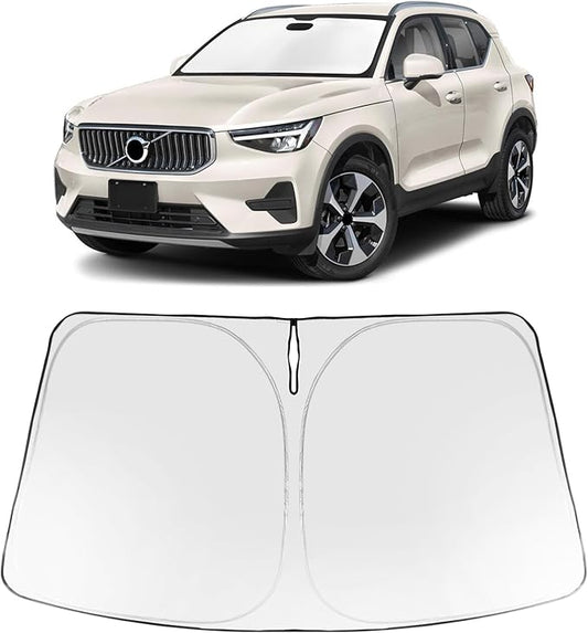 Proadsy 2026 Upgrade Windshield Sun Shade Custom Fit Volvo XC40 2019-2026 Foldable Front Sunshade Protector Sun Visor Blocks UV Rays Keep Car Cooler Accessories